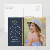 Trendy Blue Law School afstuderen Aankondiging Briefkaart (Voorkant / Achterkant)