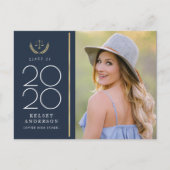Trendy Blue Law School afstuderen Aankondiging Briefkaart (Voorkant)