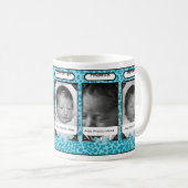 Trendy Blue Leopard Baby Foto en naam Koffiemok (Voorkant rechts)