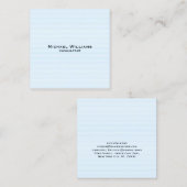 Trendy Blue Lines Modern minimalist Professional Vierkante Visitekaartje (Voorkant / Achterkant)