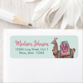 Trendy blue Llama | BABY SHOWER Etiket (Insitu)