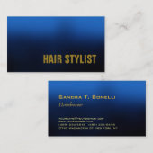 Trendy Blue Modern Hair Stylist Visitekaartje (Voorkant / Achterkant)