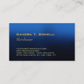 Trendy Blue Modern Hair Stylist Visitekaartje (Achterkant)