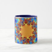 Trendy Blue, Oranje en geel Mok (Midden)