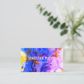 Trendy Blue Paars Yellow Modern Abstract Elegant Visitekaartje (Staand voorkant)