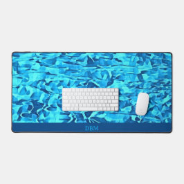 Trendy Blue Pattern Waterverf Abstract Bureaumat