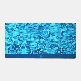 Trendy Blue Pattern Waterverf Abstract Bureaumat