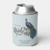 Trendy Blue Peacock Bride Squad Blikjeskoeler (Blikje Voorkant)