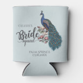 Trendy Blue Peacock Bride Squad Blikjeskoeler (Voorkant)