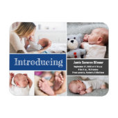 Trendy Blue Photos Introduction Baby boy Magneet (Horizontaal)