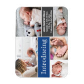 Trendy Blue Photos Introduction Baby boy Magneet (Verticaal)