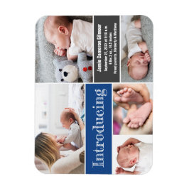 Trendy Blue Photos Introduction Baby boy Magneet