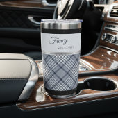Trendy Blue Plaid Fancy and Focused Travel Mug Geïsoleerde Drinkbeker