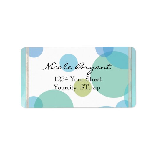 TRENDY BLUE POLKA DOT MAILING ADRES SJABLONEN ETIKET (Voorkant)