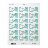 TRENDY BLUE POLKA DOT MAILING ADRES SJABLONEN ETIKET (Full Sheet)