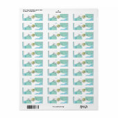 TRENDY BLUE POLKA DOT RETURN ADRES SJABLONEN ETIKET (Full Sheet)