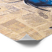 Trendy Blue Pop Art Woman Portret Eyes Poster (Hoek)