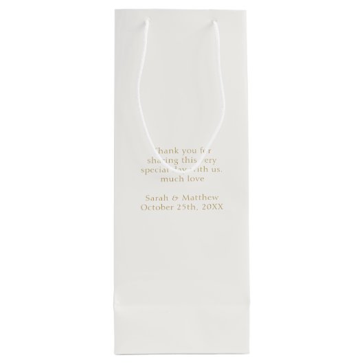 Trendy Blue Ribbon Bow Wedding Bedankt Wijn Cadeautas (Achterkant)