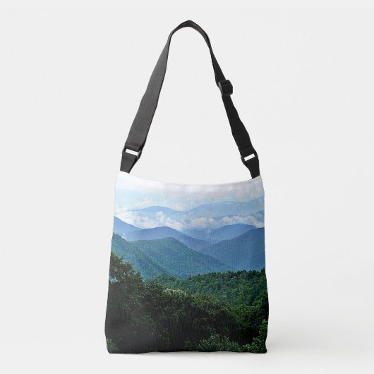 Trendy Blue Ridge Smoky Mountains Foto Crossbody Tas (Voorkant)