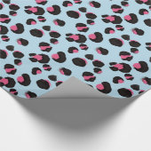Trendy Blue roze leopard print dierlijk oerwoud Cadeaupapier (Hoek)