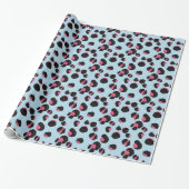 Trendy Blue roze leopard print dierlijk oerwoud Cadeaupapier (Uitgerold)