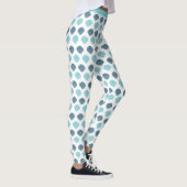 Trendy Blue Seashells Ocean Beach Theme Yoga Leggings (Rechts)