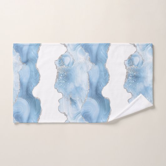 Trendy Blue Silver Agate Bad Handdoek (Handdoek)