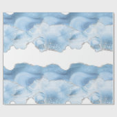 Trendy Blue Silver Agate Cadeaupapier (Vlak)