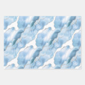 Trendy Blue Silver Agate Inpakpapier Vel (Voorkant 2)