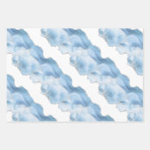 Trendy Blue Silver Agate Inpakpapier Vel (Voorkant)