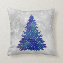 Trendy Blue Silver Glitter Tree Kerstmis