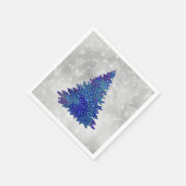 Trendy Blue Silver Glitter Tree Kerstmis Servet (Hoek)