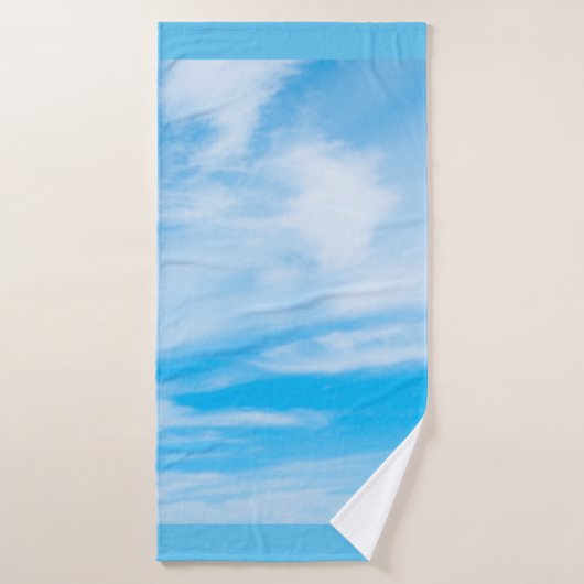 Trendy Blue Sky White Clouds Elegant Badhanddoek (Badhanddoek)