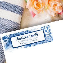 Trendy Blue Toile Retour Adreslabel Etiket