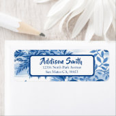 Trendy Blue Toile Retour Adreslabel Etiket (Insitu)