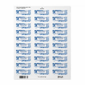 Trendy Blue Toile Retour Adreslabel Etiket (Full Sheet)