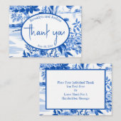 Trendy Blue Toile Special Occasion Thank You Note Notitiekaartje (Voorkant / Achterkant)