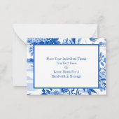 Trendy Blue Toile Special Occasion Thank You Note Notitiekaartje (Achterkant)