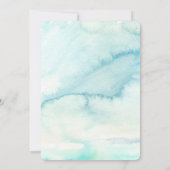 Trendy Blue Waterverf Kijk naar Mitzvah Kaart (Achterkant)