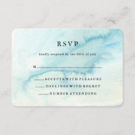 Trendy Blue Waterverf Kijk naar Mitzvah RSVP Kaartje