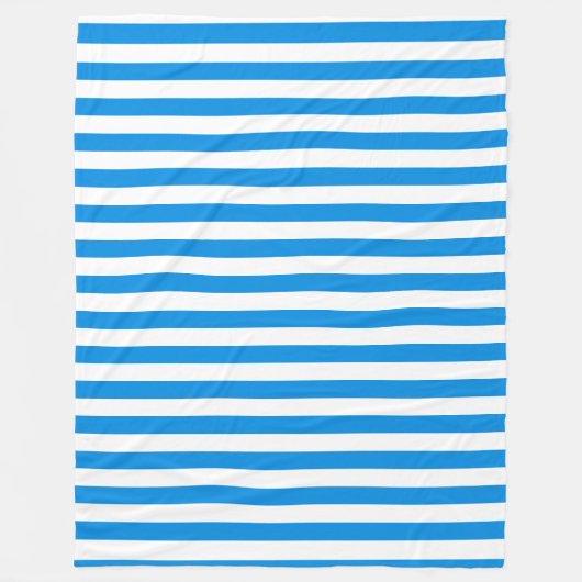 Trendy Blue White Striped Elegant Sjabloon Large Fleece Deken (Voorkant)