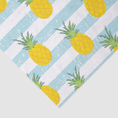 Trendy Blue White Stripes Pineapple Pattern Tissuepapier (Detail)