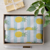 Trendy Blue White Stripes Pineapple Pattern Tissuepapier (Geschenk)