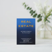 Trendy blue yellow real estate agent visitekaartje (Staand voorkant)