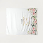 Trendy blush bloemengoud schittert 16e verjaardag wandkleed (Voorkant (horizontaal))