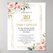 Trendy blush bloemengoud schittert Tijdcapsule Poster (Voorkant)