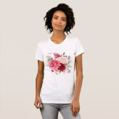 Trendy Blush Botanical Waterverf Flowers T-shirt (Voorkant volledig)
