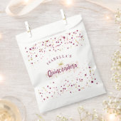 Trendy Blush Burgundy & Gold Confetti Quinceañera Bedankzakje (Geknipt)