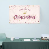 Trendy Blush Burgundy & Gold Confetti Quinceañera Spandoek (Beurs)