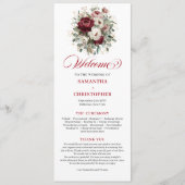 Trendy Blush Burgundy Groene Huwelijksprogramma Programmakaart (Voorkant)